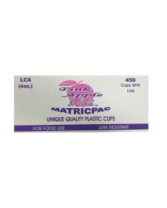 Pink Apple 4oz Plastic Cups With Lids 450pcs